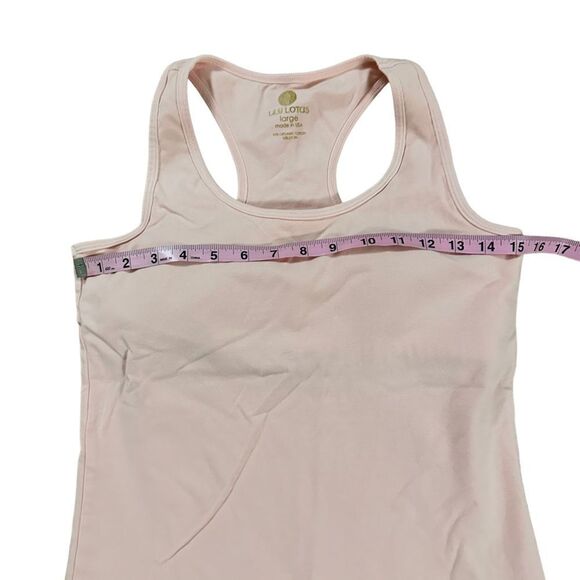 Lily Lotus ~ Peach Tank ~ metal beading detail ~ Racerback ~ size Large ~organic - Picture 9 of 11